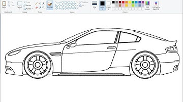 How to draw Sports Car on computer using Ms Paint | Car Drawing | Sports Car Drawing.