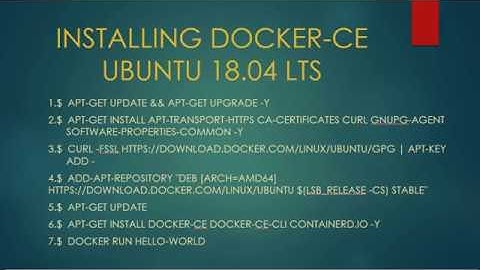 INSTALLING DOCKER CE on UBUNTU 18 04 LTS