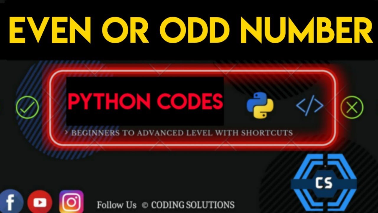 Python Program To Check Whether A Number Is Even Or Odd | Python ...