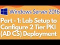 Part - 1: Lab Setup to Configure 2 Tier PKI (AD CS) Deployment