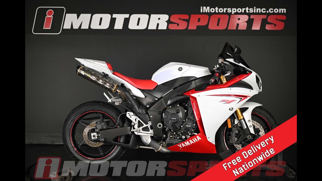 2009 Yamaha YZF-R1 Pearl White/Rapid Red A8910@ iMotorsports - YouTube