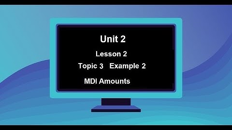 MDI Application - Example2 Amounts