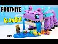 FORTNITE LEGO Klombo the Dinosaur Axolotl eats a Durr Burger Restaurant Build Review