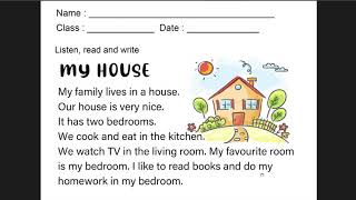 My House - Listen, Read and Write