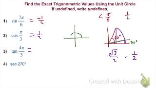 Pre Calc 4.3 Day 2 Trig Functions on the Unit Circle
