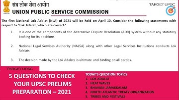 8th April 2021 Mock Questions for UPSC Prelims | Useful for all Competitive Exams