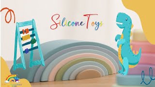 Littlestarsinthehoodtoysstore - Silicone Rainbow Stacker - Baby Play