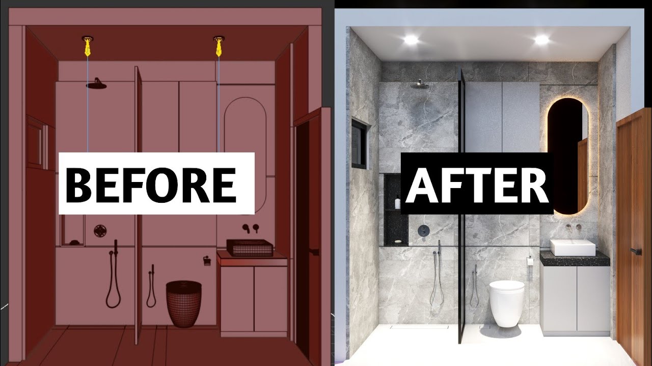Bathroom Design | Bathroom 3d Design | Bathroom 3ds Max Tutorial ...