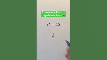 Exponential Form to Logarithmic Form 📚 #Shorts #math #maths #mathematics