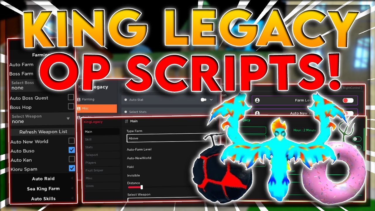 UPDATED] King Legacy Script Hack / GUI, Auto Farm, Bring All Fruits +  Kill All