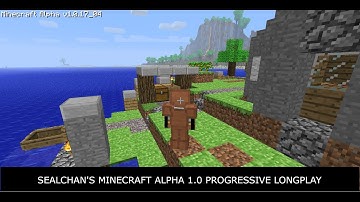 Minecraft Alpha v1.0 Longplay - E212 (R16) - Building a Clay Quarry at Cascadia Port