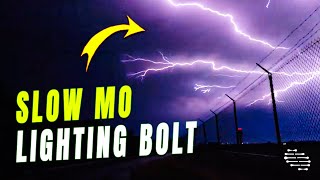 Lighting Bolt Lit up the Sky in Slow Motion Streaking From Right to Left Side