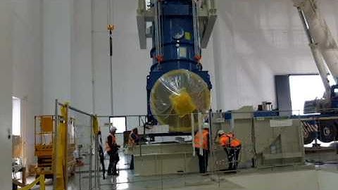 Installation of the bushing of MITICA 1MV isolation transformer