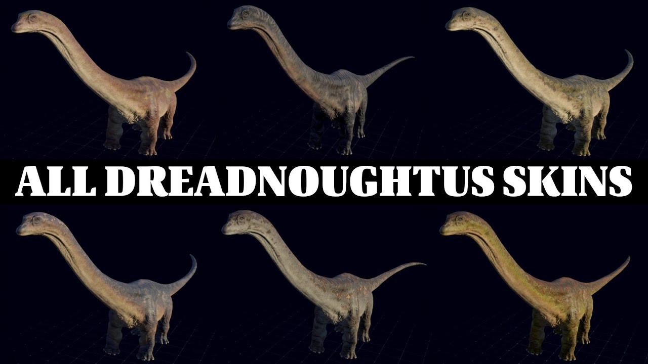 ALL DREADNOUGHTUS SKINS 2 | JURASSIC WORLD EVOLUTION 2