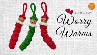 Crochet Worry Worm Pattern  Crochet Lucky Charms Christmas Ornament|Random Acts of Crochet Kindness