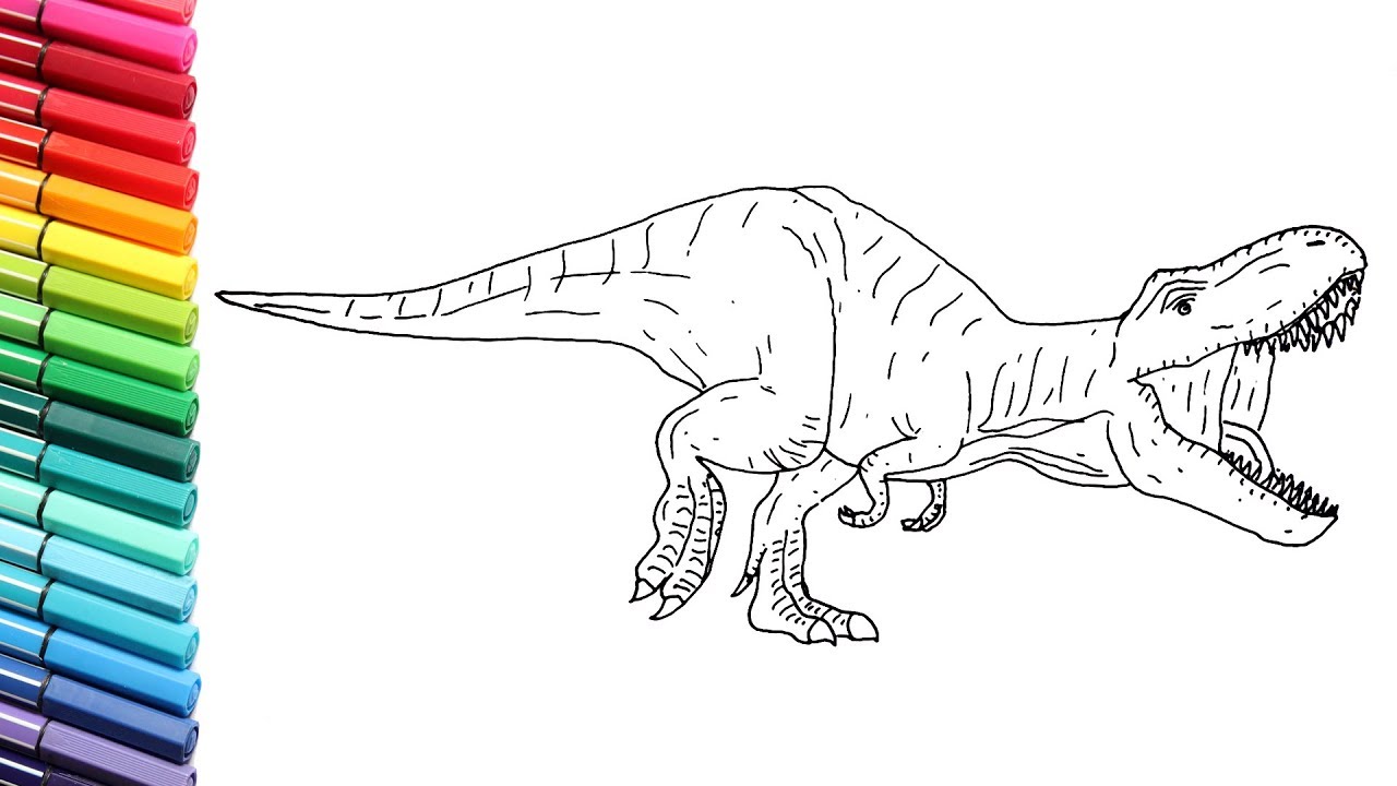 t rex jurassic park drawing