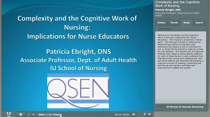 QSEN Module 2: Managing the Complexity of Nursing Work: Cognitive Stacking
