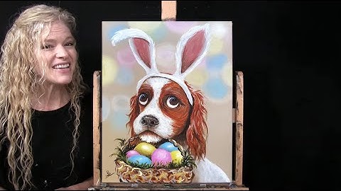 Learn How to Draw & Paint "EASTER BUNNY BEST FRIEND" with Acrylics- Paint and Sip at Home-Art Lesson