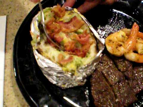 Steak and Shrimp w/ loaded baked potato results! - YouTube