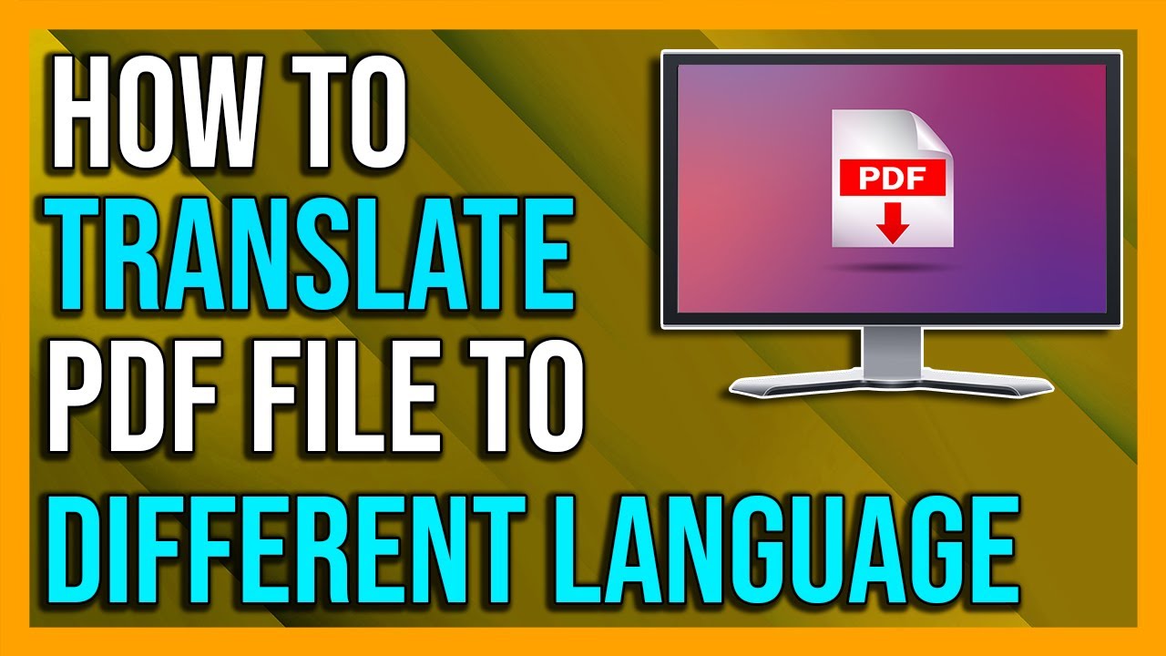 How To Translate PDF Files To Different Languages - 2024 - YouTube