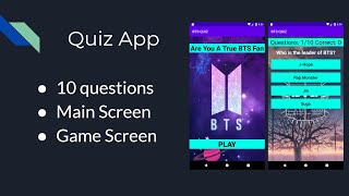 Android Studio Quiz App Tutorial |  Part - 2 | Coding BTS App | Using Kotlin screenshot 1