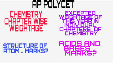 AP POLYCET CHEMISTRY CHAPTER WISE WEIGHTAGE || #APPOLYCETFREECOACHING #APPOLYCETSYALLBUS #APPOLYCET