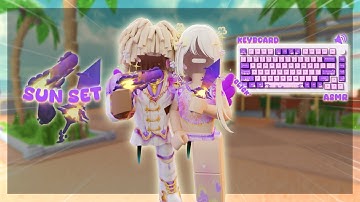 PLAYING MM2 WITH SUN SET + UPDATE REVIEW | Keyboard ASMR