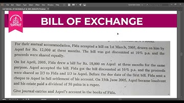 accounting b com part one chepter bill of exchange q no 22
