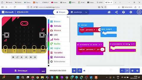 Contador de personas Variables Sumar y restar Micro:bit ODS CYR 1ESOD IES Monterroso