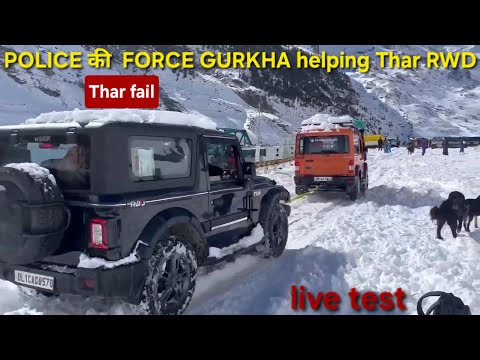 Force Gurkha Helping Mahindra Thar in Snow