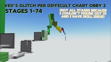 Ved’s Glitch Per Difficulty Chart Obby 2 - Stages 1-74 - Roblox