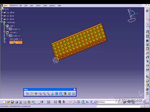 Catia V5 Tutorial 071   Rectangular Pattern