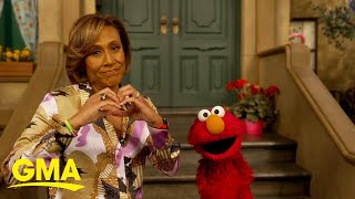 Robin Roberts visits Elmo on Sesame Street to talk mental health