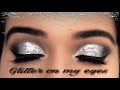 Easy Classic Silver Glitter Eye Makeup Tutorial | How to Do Glitter Eyeshadow !!