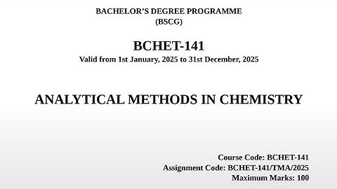 BCHET 141 Solved Assignment 2025 IGNOU || English || #ignousolvedassignment #ignou