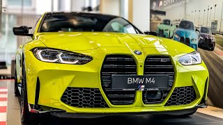 2024 BMW M4 Competition in Sao Paulo Yellow. Exterior and Interior in details.