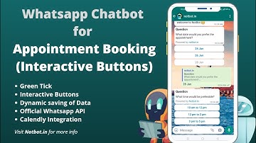 Whatsapp Chatbot with Interactive Buttons for Appointment Booking | Whatsapp Green tick & WA API