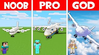 AIRPLANE BUILD CHALLENGE in MINECRAFT! Minecraft - NOOB vs PRO vs GOD