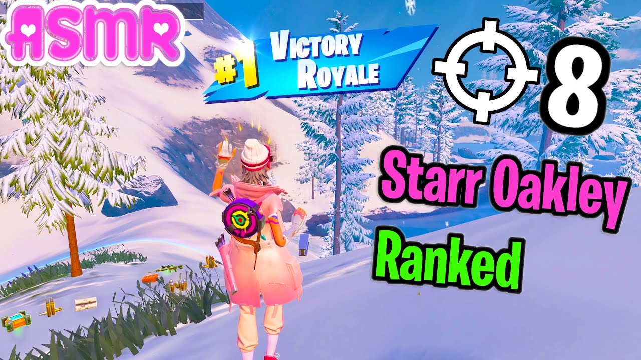 ASMR Gaming 🍀 Fortnite Ranked Starr Oakley Win Relaxing Gum Chewing + Controller Sounds Whispering 🎧