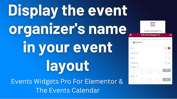 Event Organizer  || Events Widgets Pro for Elementor & The Event Calendar