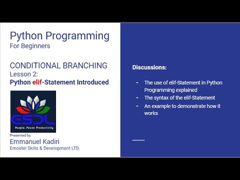 Python elif Statement Introduced - YouTube