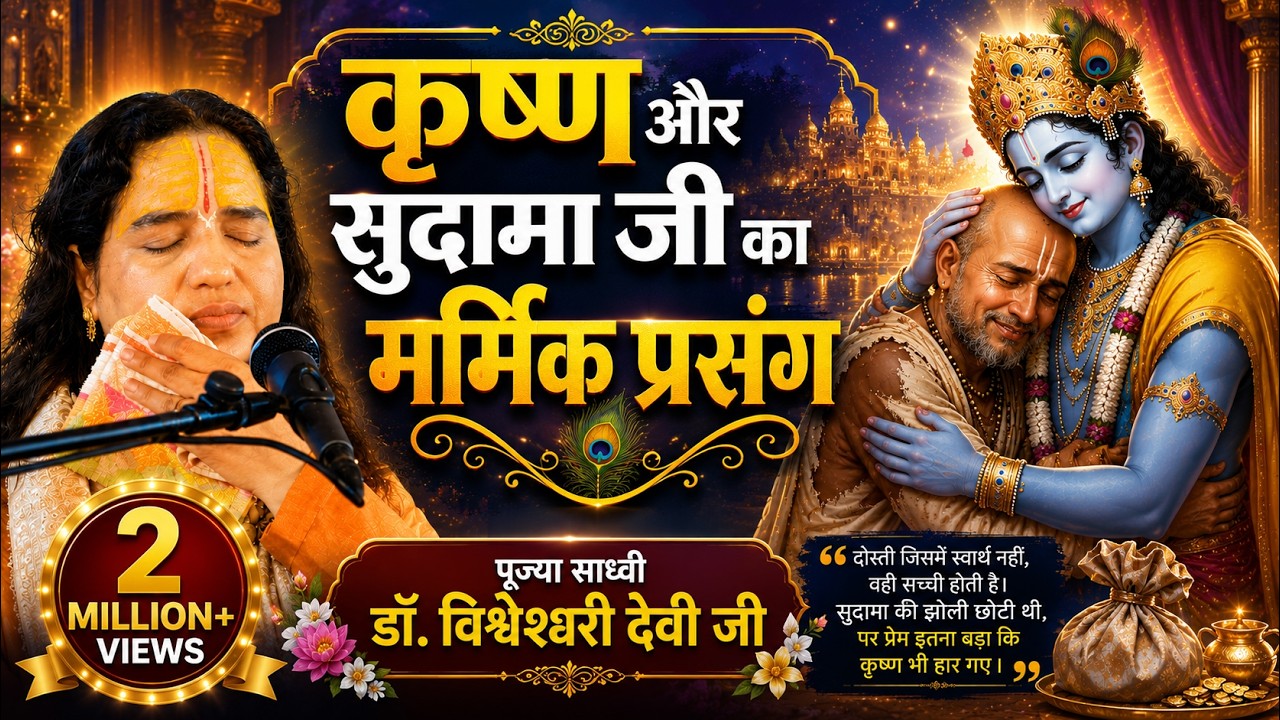 कृष्ण और सुदामा के मिलन की कथा || कथा प्रसंग || Pujya Sadhvi Dr.Vishweshwari Devi ji