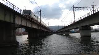 JR琵琶湖線 東海道本線 瀬田川橋梁 新快速3483M列車