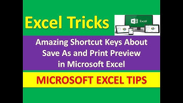 Amazing Shortcut Keys About Save As and Print Preview in Microsoft Excel [Urdu / Hindi]