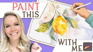 How to Paint a Loose Watercolor Lemon in Procreate | Free Lesson screenshot 5