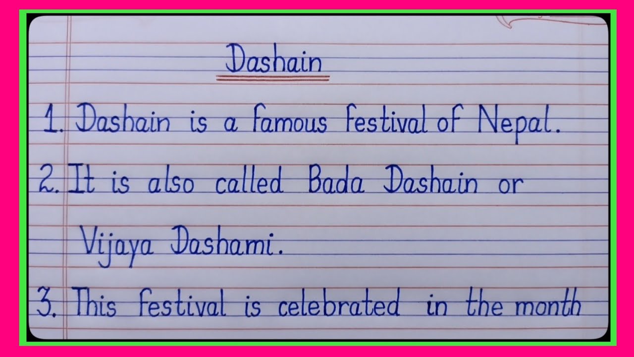 essay on dashain for class 10