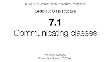MATH2750 7.1 Communicating classes