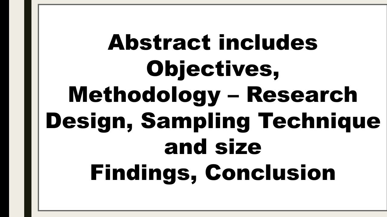 how to write a research abstract for a conference