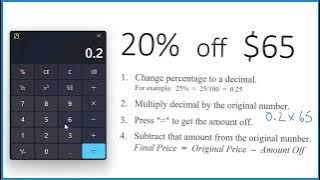 How to Calculate 20 Percent Off $65 Using a Calculator: Step by Step