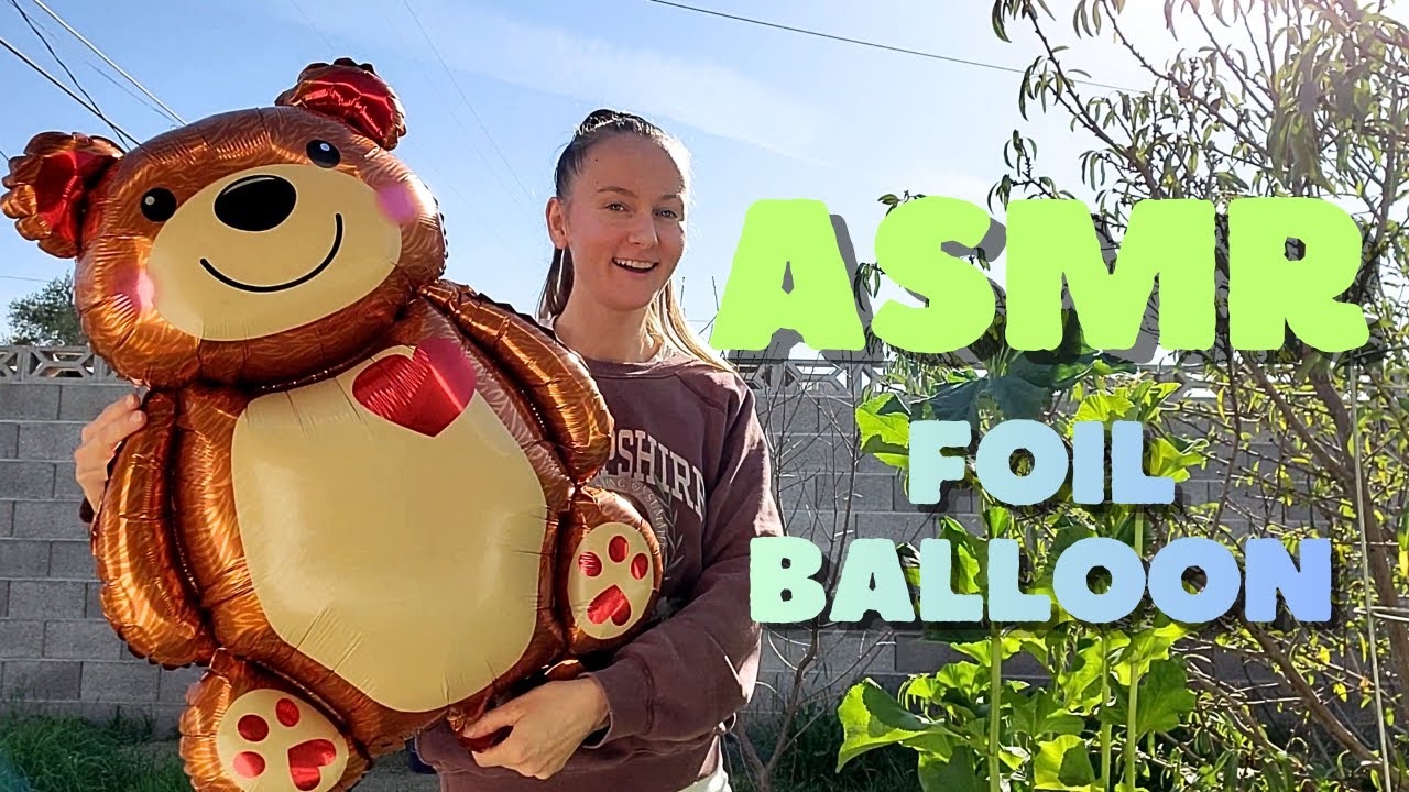 ASMR Teddy Bear Foil Balloon 🧸 | Blowing Up Balloon